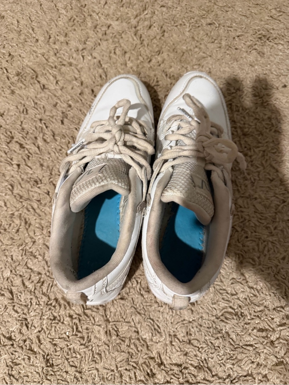 Varsity White Sneakers with Blue Insoles